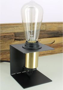 bedside table lamp / contemporary / painted metal / black