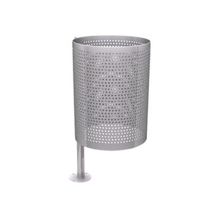 public litter bin / floor-mounted / stainless steel / contemporary