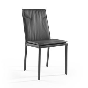 contemporary chair / upholstered / fabric / leather