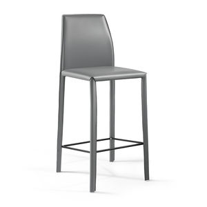 contemporary bar chair / fabric / leather / painted steel