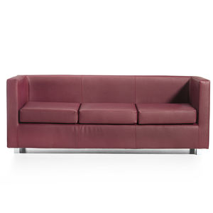 contemporary sofa / fabric / leather / 3-seater
