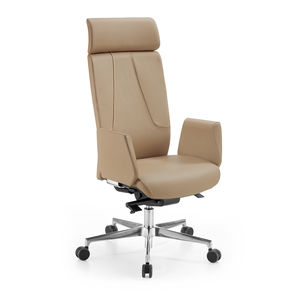 contemporary executive chair / leather / swivel / star base