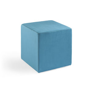 contemporary pouf / fabric / leather / square