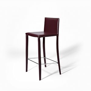 contemporary bar chair / leather / steel / upholstered