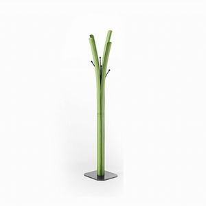 floor coat rack / contemporary / painted steel / leather