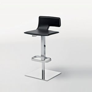 contemporary bar stool / leather / steel / commercial