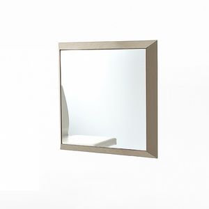 wall-mounted mirror / contemporary / square / wooden