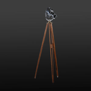 floor-standing lamp / original design / wooden / tripod