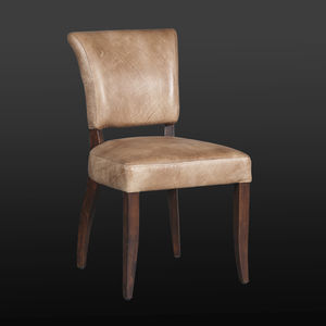 traditional chair / upholstered / leather