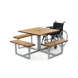 picnic table / square / outdoor / contemporary