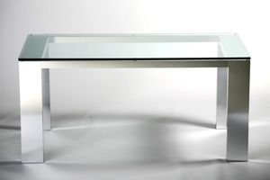 contemporary table / glass / rectangular / for offices
