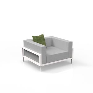 contemporary armchair / fabric / aluminum / with removable cover