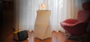 bioethanol fireplace / contemporary / open hearth / free-standing