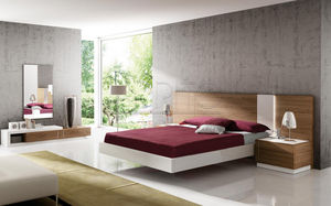 floating bed / double / contemporary / with headboard