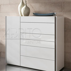 contemporary chiffonier / lacquered wood / white