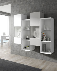 wall-mounted shelf / contemporary / lacquered wood