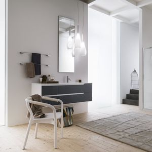 wall-hung washbasin cabinet / MDF / laminate / wooden
