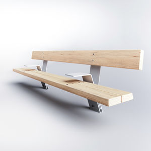 public bench / contemporary / wooden / with backrest