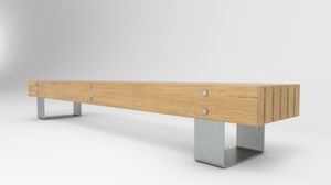 public bench / contemporary / wooden / FSC-certified