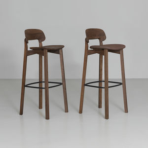 contemporary bar chair / oak / black