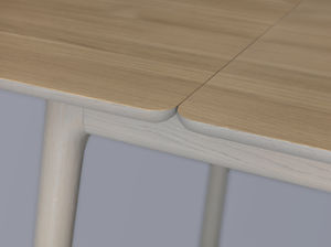 contemporary dining table / solid wood / rectangular / commercial