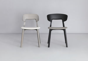 contemporary chair / oak / American walnut / upholstered