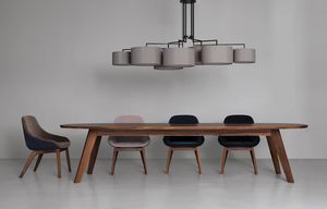 contemporary chandelier / steel / fabric