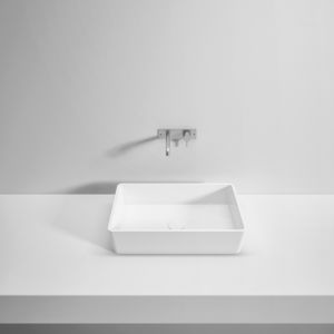 countertop washbasin / rectangular / Solid Surface / resin