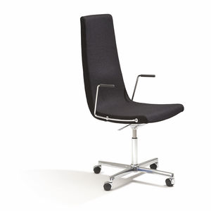 contemporary conference chair / on casters / high back / with armrests