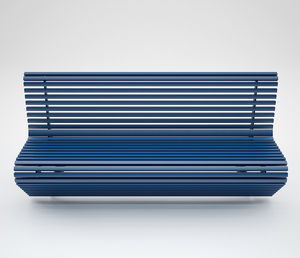 public bench / contemporary / wooden / galvanized steel
