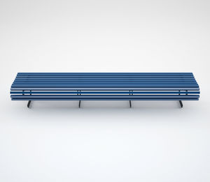 public bench / contemporary / wooden / galvanized steel