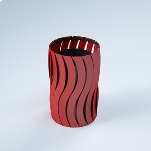 public trash can / steel / contemporary