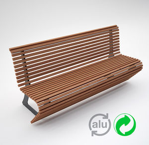 public bench / contemporary / aluminum / painted metal