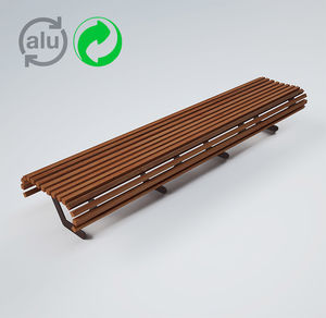 public bench / contemporary / aluminum / painted metal