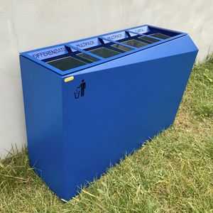 public trash can / steel / stainless steel / recycling