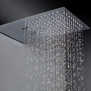 wall-mounted shower head / rectangular / rain / waterfall