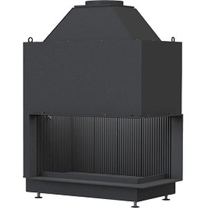 open wood hearth / corner / metal / for fireplaces