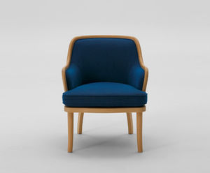 contemporary armchair / oak / fabric / urethane