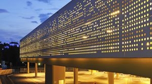 composite cladding / perforated / panel / backlit