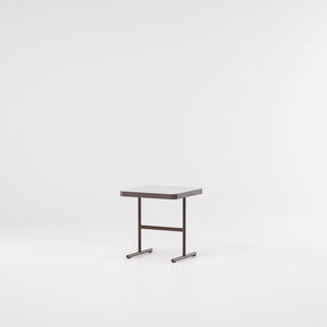 contemporary side table / teak / aluminum / rectangular