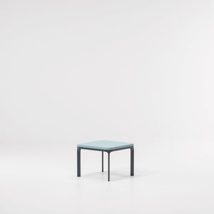 contemporary side table / aluminum / stone / square