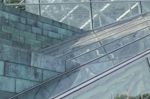 structural glass curtain wall / metal and glass