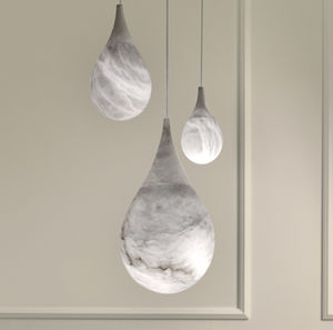 pendant lamp / contemporary / alabaster / sculpture