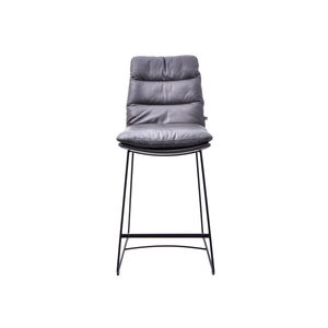 contemporary bar stool / leather / commercial / upholstered
