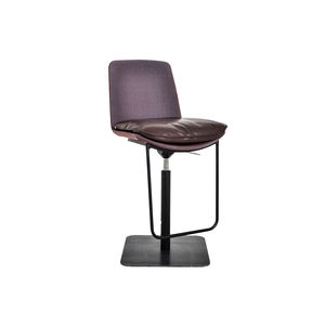 contemporary bar stool / leather / commercial / with footrest