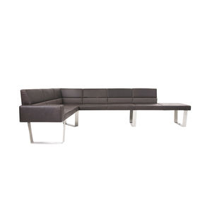 modular upholstered bench / contemporary / stainless steel / gray