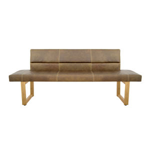 contemporary upholstered bench / leather / wooden / for public buildings