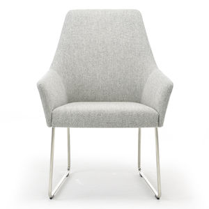 contemporary chair / metal / fabric / high back