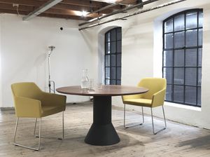 contemporary dining table / wooden / concrete / aluminum