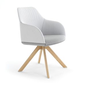 contemporary chair / swivel / on casters / upholstered